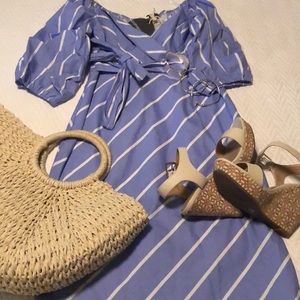 Baby blue stripe dress